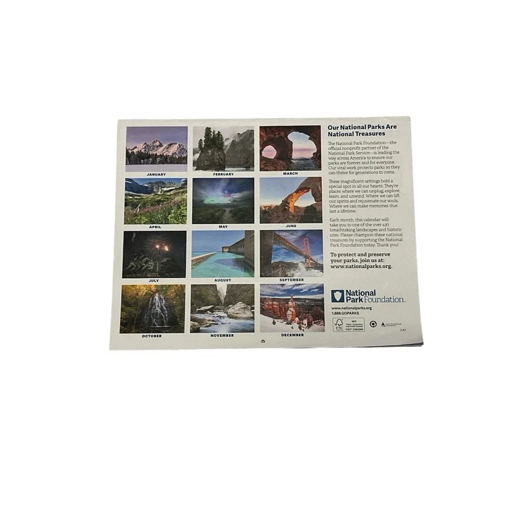 National Park Foundation 2026 Calendar National Treasures Protect Preserve Parks